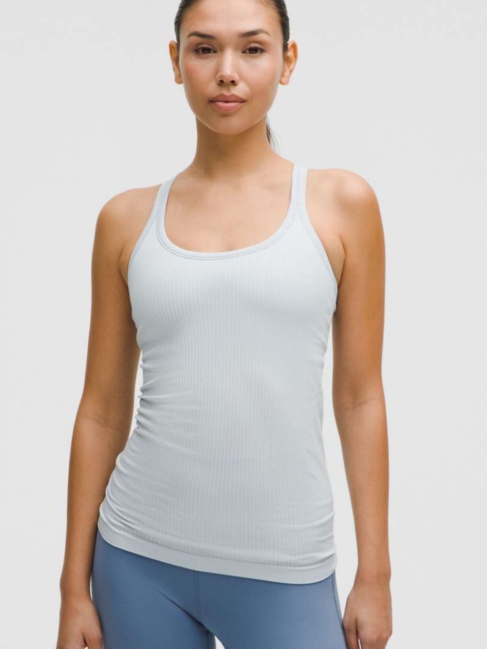 lululemon athletica Light Blue ebb to street tank top